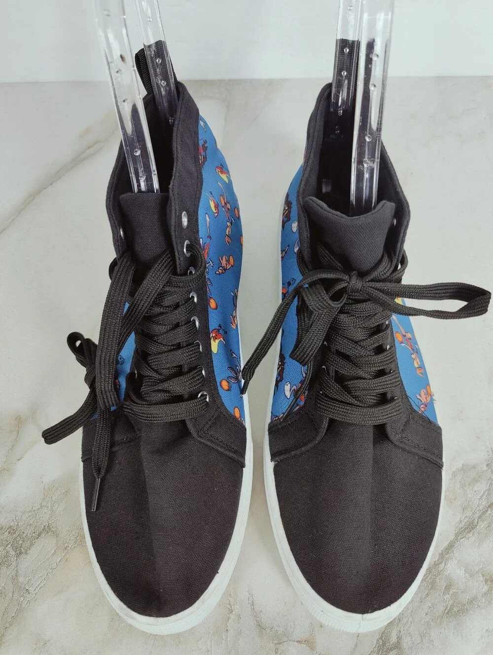 Space Jam: A New Legacy Men's Black Blue Canvas High-Top Sneakers, Sz 10